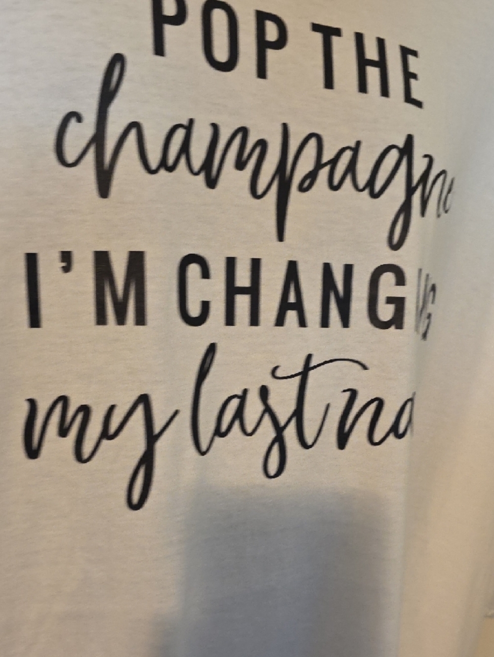 White Graphic Tee "Pop the Champagne" - Picture 3 of 7